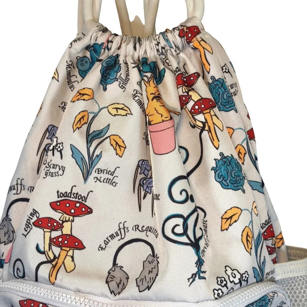 Vera Bradley Harry Potter Herbology 2020 White Drawstring Backpack